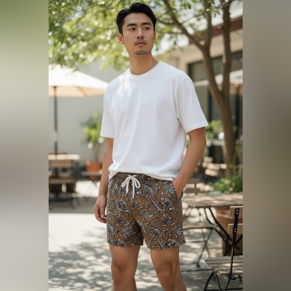 George Other - George swim trunk brown blue flower size 2xl NWOT Men’s🌴